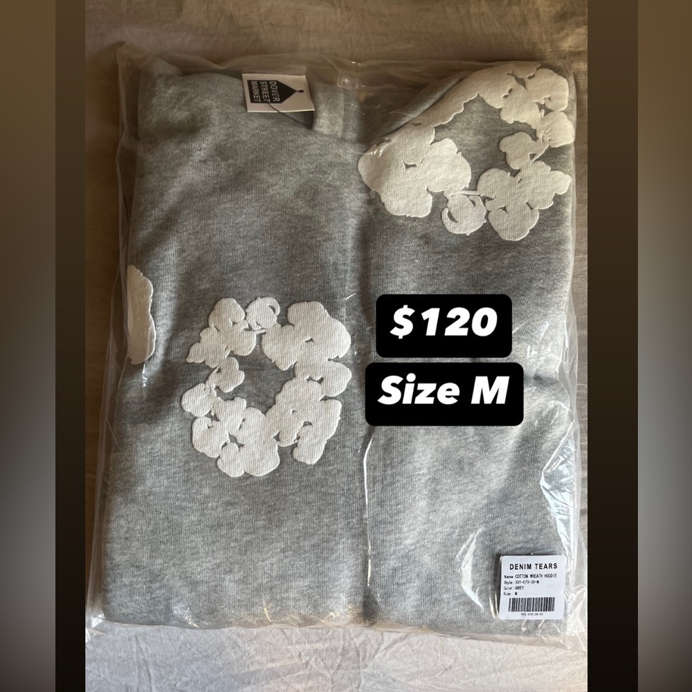 Grey denied tear hoodie size medium